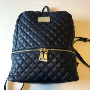 Navy Blue Bebe “Danielle” Quilted Backpack 🎒